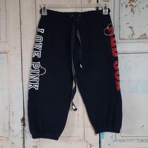 Pink capri sweats.
